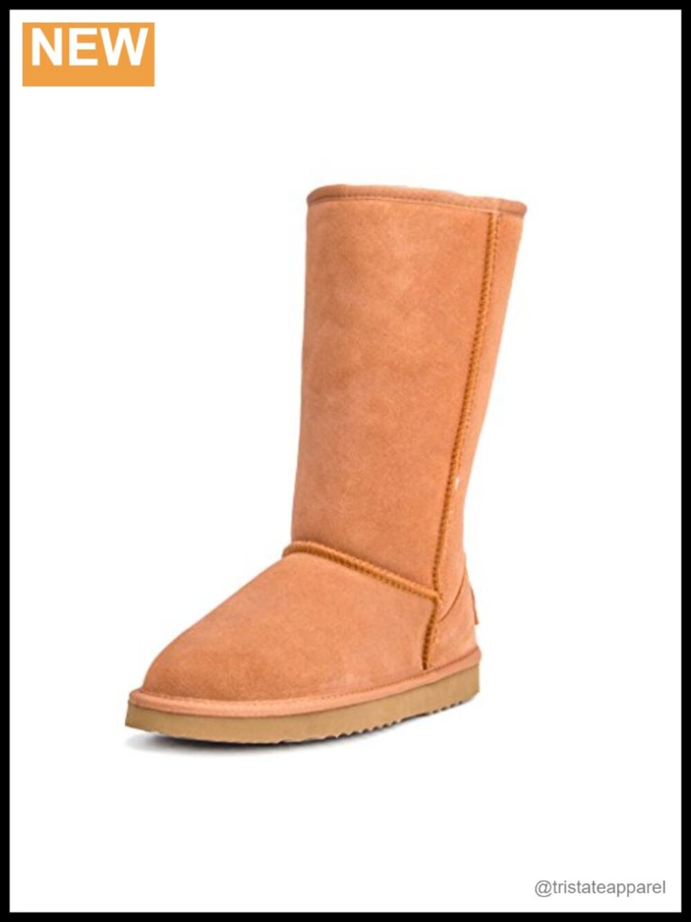 AUSLAND Women's Mid-Calf Snow Boots Faux Fur Lined Leather Winter